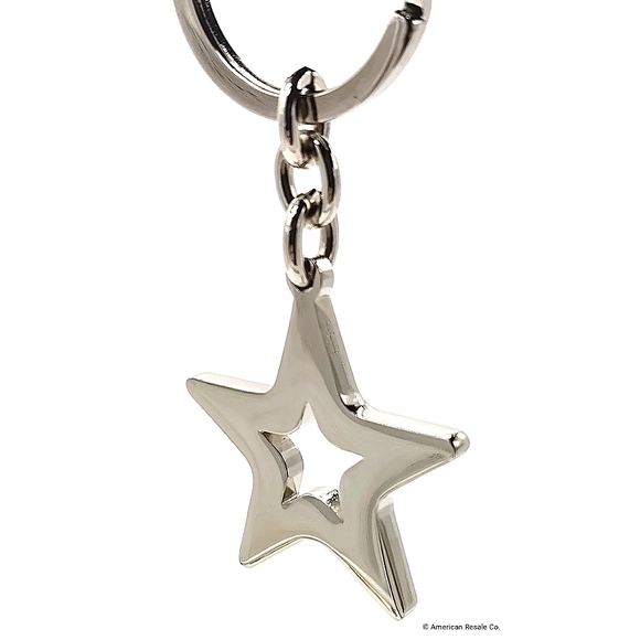 COACH Vintage White Star Enamel Signature Keychain Fob Purse Charm #7358 - Picture 4 of 5